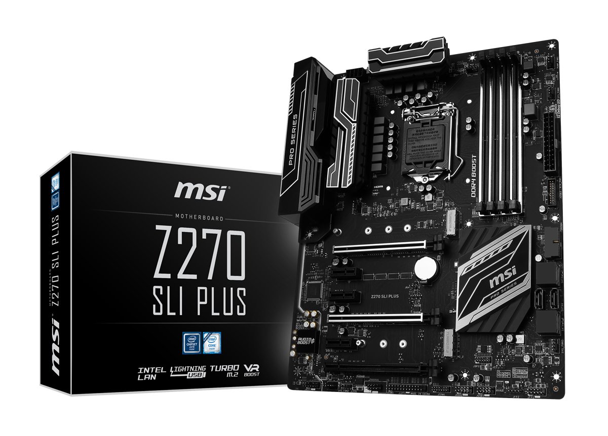 MSI Z270 SLI PLUS DDR4 3800 (OC) DVI HDMI 6x PCIe+ 2x M.2 USB3.1 ATX