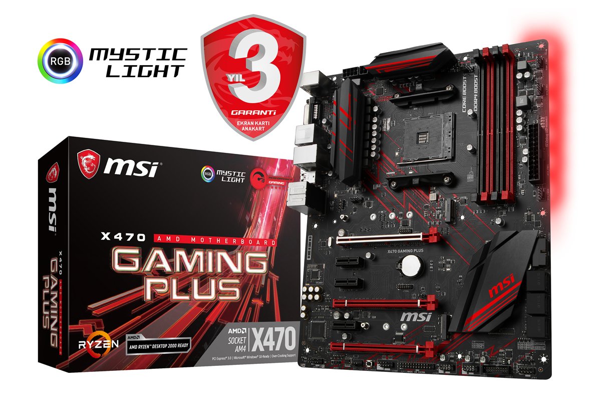 MSI X470 GAMING PLUS  AM4 DDR4 DVI HDMI SATA 6GB/S M.2 USB3.1 ATX