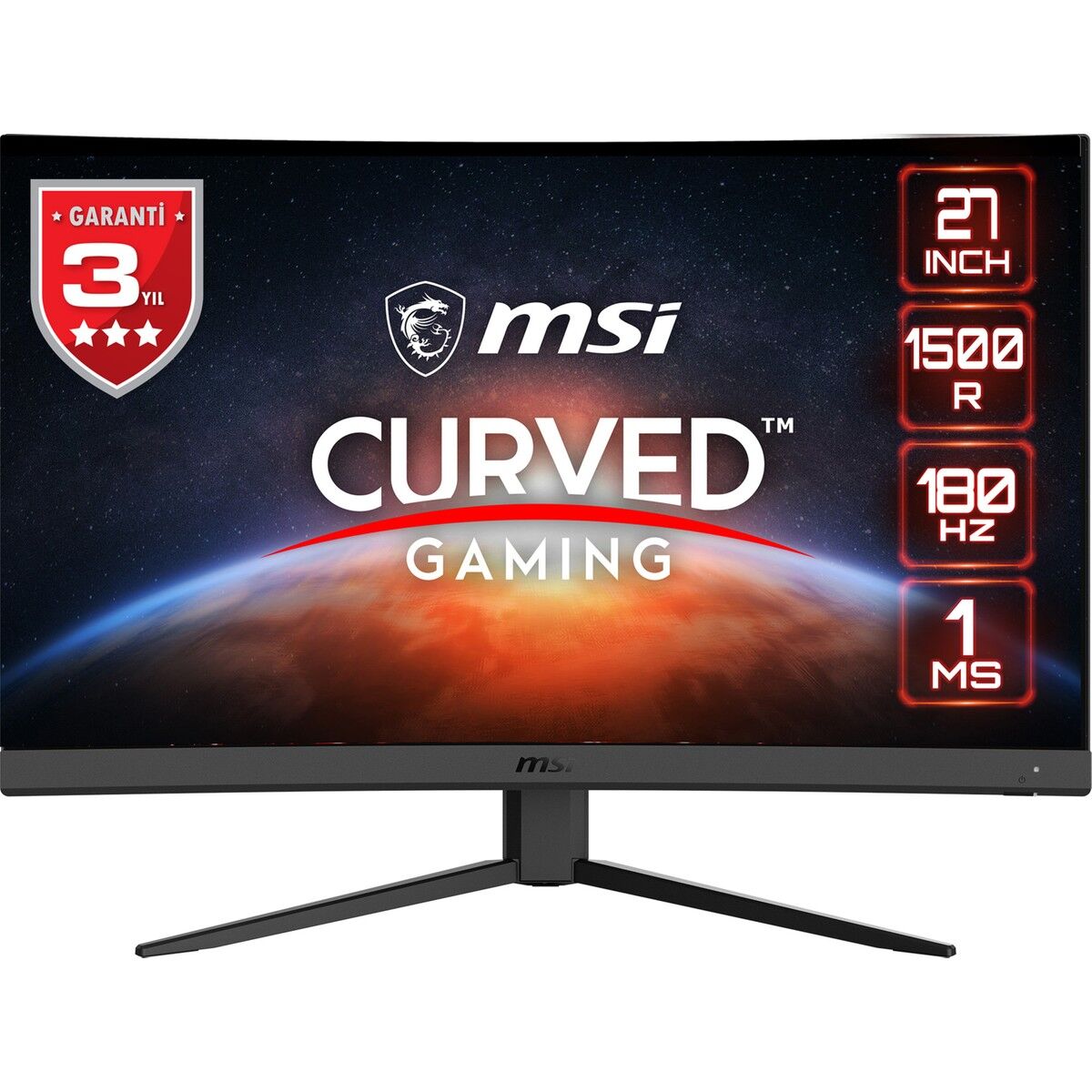 MSI 27'' G27C4 E3 1920x1080 (FHD) 16:9 CURVE 1500R VA 180HZ 1MS ADAPTIVE-SYNC GAMING MONITOR