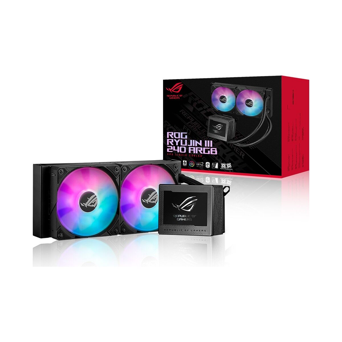 Asus ROG RYUJIN III 240 ARGB OLED 3,5'' LCD AURA SYNC RGB 3X NOCTUA IPPC 2000 PWM 120MM FAN SIVI CPU SOĞUTUCUSU