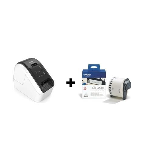 BROTHER P-TOUCH QL-810W BİLGİSAYAR BAĞLANTILI Wireless + 62MM X 30.48M BEYAZ ÜZERİ SİYAH ETİKET ORJINAL HEDİYELİ