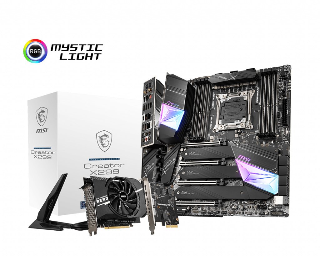 MSI Creator X299 SOKET 2066 DDR4 4266 (OC) 3xM.2 USB 3.2 Wi-Fi 10 Gigabit Lan EATX