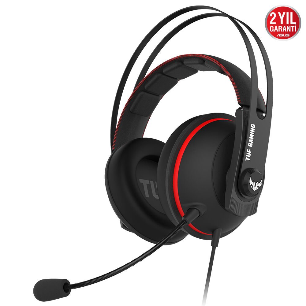 Asus TUF GAMING H7 Core Kırmızı Mikrofonlu Oyuncu Kulaklığı