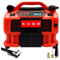 KOBB KB300 12Volt/220Volt 160 PSI Dijital Basınç Göstergeli Lastik & Yatak Şişirme Pompası, Kırmızı/Siyah