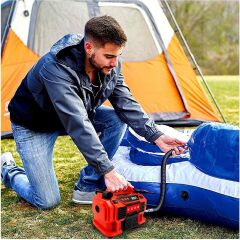 KOBB KB300 12Volt/220Volt 160 PSI Dijital Basınç Göstergeli Lastik & Yatak Şişirme Pompası, Kırmızı/Siyah