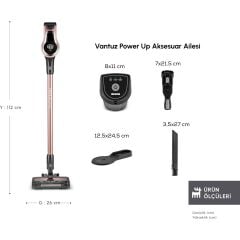 Karaca Vantuz Power Up 15 W Dikey Süpürge Rosegold