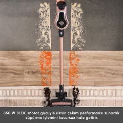 Karaca Vantuz Power Up 15 W Dikey Süpürge Rosegold