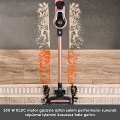 Karaca Vantuz Power Up 15 W Dikey Süpürge Rosegold