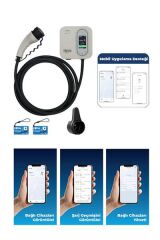 Hims HCDKB-22 22kW Tip 2 Soketli 5m Kablolu Beyaz Smart Elektrikli Araç Şarj İstasyonu