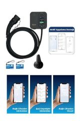 Hims HCDKS-22 22kW Tip 2 Soketli 5m Kablolu Siyah Smart Elektrikli Araç Şarj İstasyonu