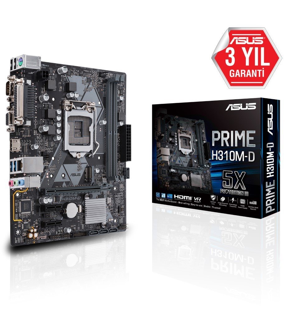 ASUS PRIME H310M-D INTEL H310 LGA1151 DDR4 2666 HDMI VGA M2 USB3.1 COM LPT MATX