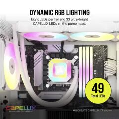 CORSAİR İCUE H100İ ELİTE XT 240MM 2 X AF140 RGB FAN SIVI İŞLEMCİ SOĞUTUCUSU BEYAZ (CW-9060072-WW)