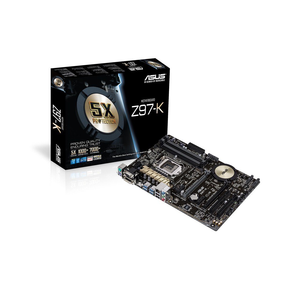 ASUS Z97-K LGA1150 Z97 DDR3 ATX HDMI DVI VGA GLAN SATA3 USB3 ANAKART