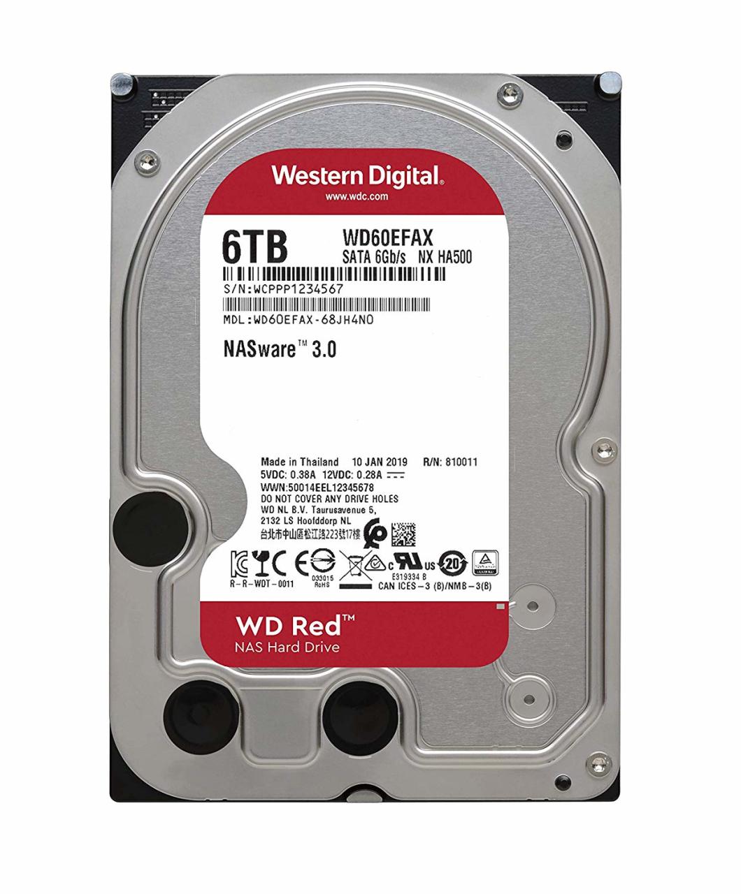 WD Red 3,5 SATA III 6Gbs 6TB 64MB 7/24 NAS WD60EFAX