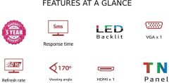 Dell E2218HN 21.5'' 5ms (Analog+HDMI) Full HD LED Monitör