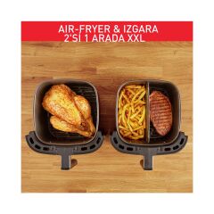 TEFAL EY8018 Easy Fry & Grill & XXL Yağsız Fritöz Airfryer, 6,5 Litre Kapasite, Hava ile Kızartma & Izgara, Siyah – 7211004776