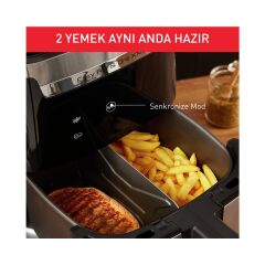 TEFAL EY8018 Easy Fry & Grill & XXL Yağsız Fritöz Airfryer, 6,5 Litre Kapasite, Hava ile Kızartma & Izgara, Siyah – 7211004776