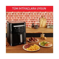 TEFAL EY8018 Easy Fry & Grill & XXL Yağsız Fritöz Airfryer, 6,5 Litre Kapasite, Hava ile Kızartma & Izgara, Siyah – 7211004776