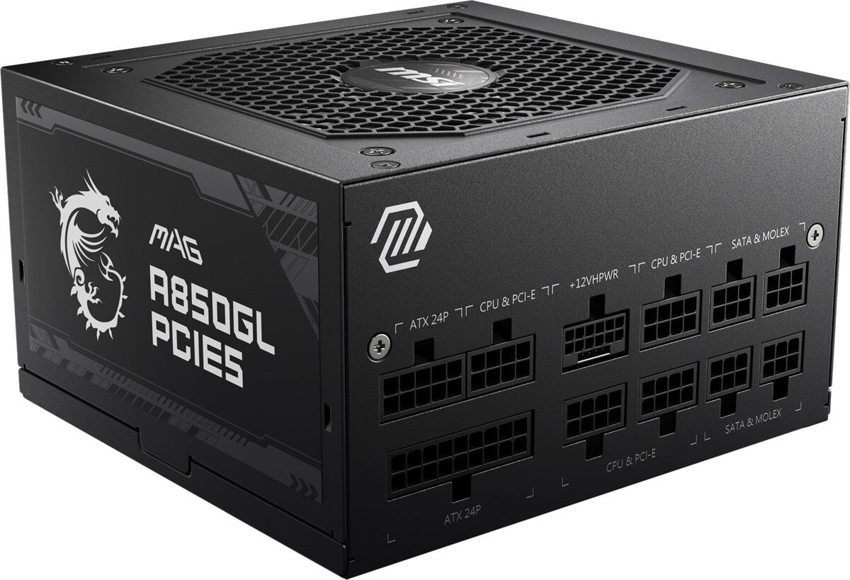 MSI MAG A850GL PCIE5 850W 80+ Gold PCIe5.0 Tam Modüler Siyah Güç Kaynağı