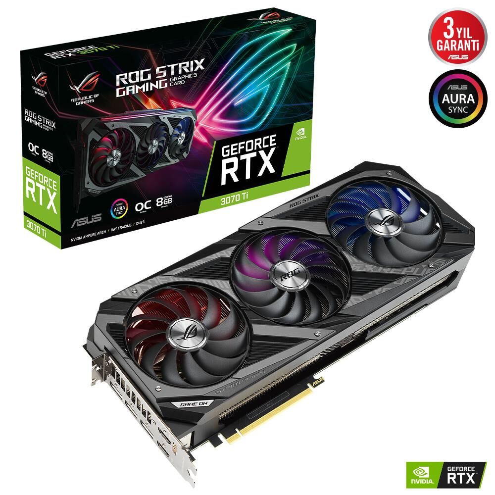 Asus GeForce RTX 3070Ti 8GB 256bit GDDR6X PCI-Express 4.0 Ekran Kartı (ROG-STRIX-RTX3070TI-O8G-GAMING)