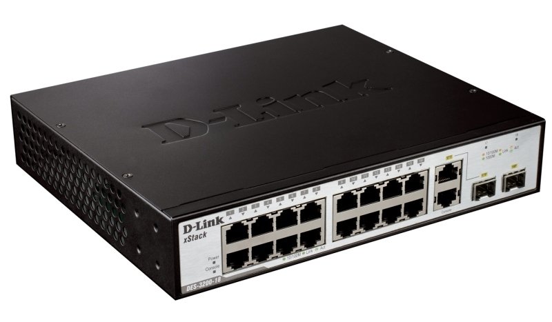 D-LINK DES-3200-18/C1A 16-PORT 10/100MBPS + 1 100/1000 SFP + 1 COMBO 1000BASE-T/SFP L2 YONETILEBILIR SWITCH