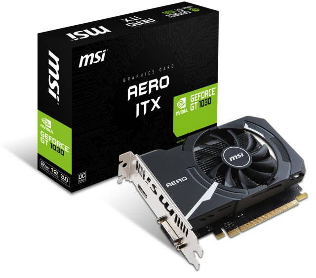MSI VGA GEFORCE GT 1030 AERO ITX 2G OC GT1030 2GB GDDR5 64B DX12 PCIE 3.0 X16 (1XHDMI 1XDVI)