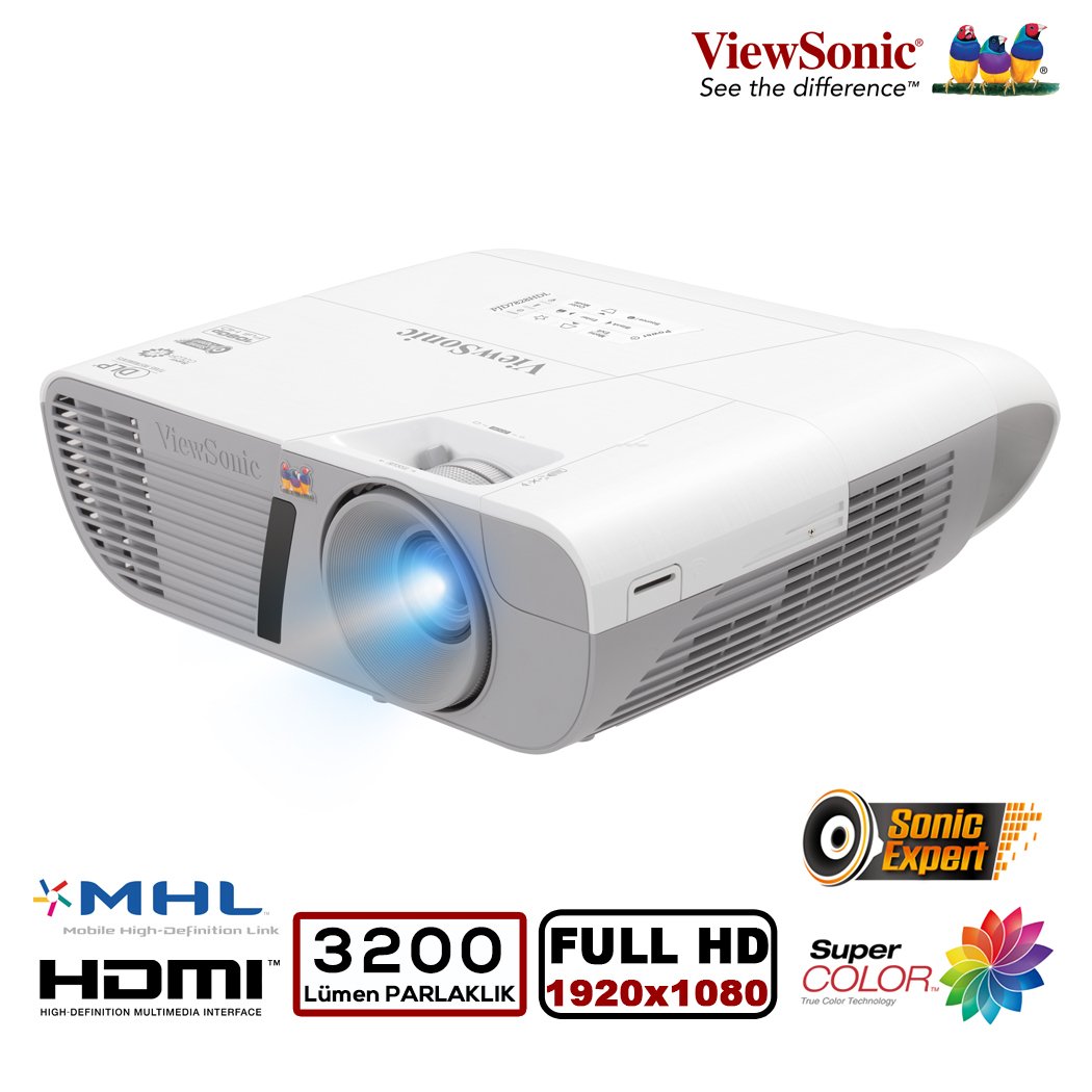 VIEWSONIC PJD7828HDL DLP FHD 1920x1080 3200AL 2XHDMI/MHL 3D 22000:1 Ops. KABLOSUZ PROJEKSİYON