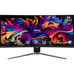 MSI 34.18'' MAG 341CQP QD-OLED 3440x1440 (UWQHD) 21:9 CURVE 1800R QD-OLED 175HZ 0.03MS FREESYNC PREMIUM PRO GAMING MONITOR