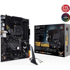 ASUS TUF GAMING B550-PLUS (WI-FI) AMD B550 AM4 DDR4 4400 DP HDMI Çift M2 USB3.2 ARGB 2.5Gbit LAN ATX Anakart