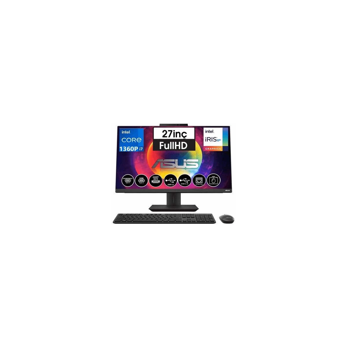 ASUS A5702WVAK-I7161TBB0D Intel I7-1360P 16GB Ram 1tb SSD 27'' Fullhd Freedos All In One Bilgisayar