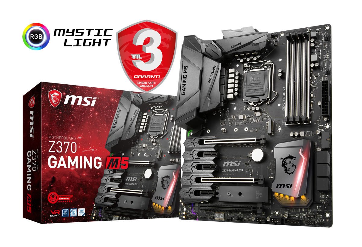 MSI Z370 GAMING M5 SOKET 1151 DDR4 4000(OC) HDMI DP M.2 USB3.1 RGB ATX