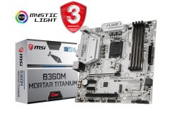 MSI B360M MORTAR TITANIUM SOKET 1151 DDR4 2666 DVI VGA HDMI USB3.1 mATX
