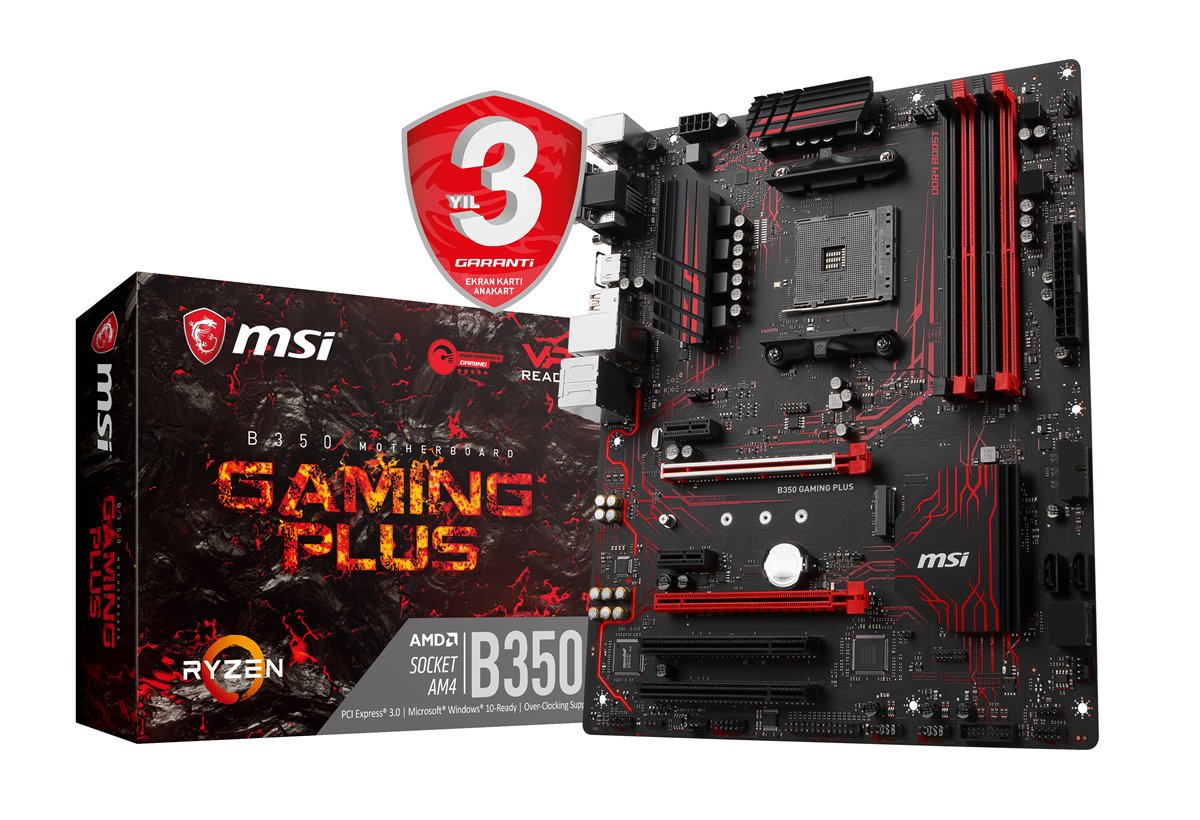 MSI B350 GAMING PLUS AM4 DDR4 3200 (OC) DVI VGA HDMI M.2 USB3.1 ATX