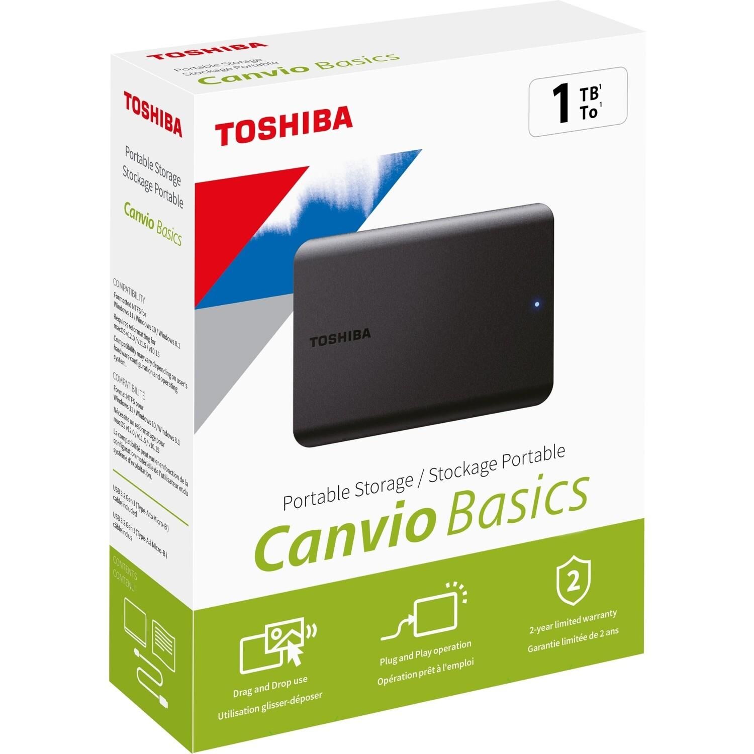 1TB CANVIO BASICS 2.5'' USB3.2 G1 TOSHIBA HDTB510EK3AA