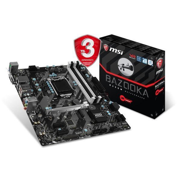 MSI B250M BAZOOKA SOKET 1151 DDR4 2400 DVI HDMI M.2 USB3.1 mATX
