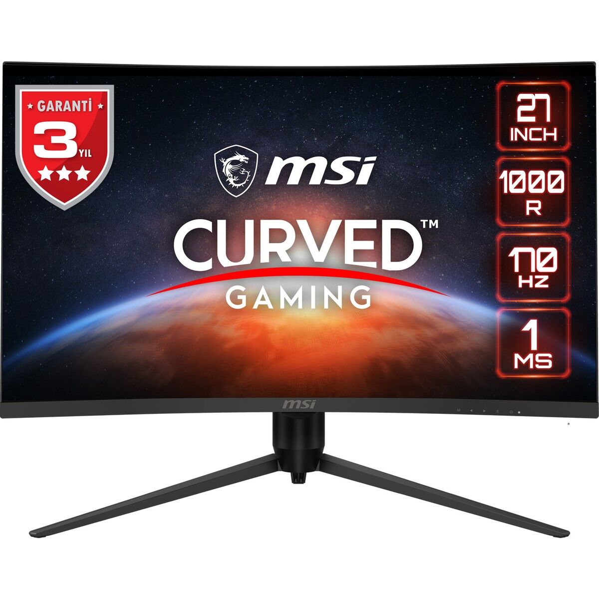MSI 27'' G271CQP E2 2560x1440 (WQHD) 16:9 CURVE 1000R VA 170HZ 1MS ADAPTIVE-SYNC GAMING MONITOR