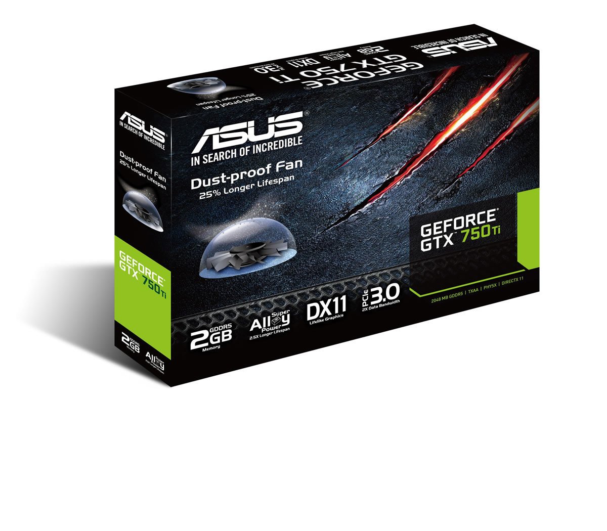 ASUS GTX750TI-PH-2GD5 128B D-SUB 2DVI HDMI
