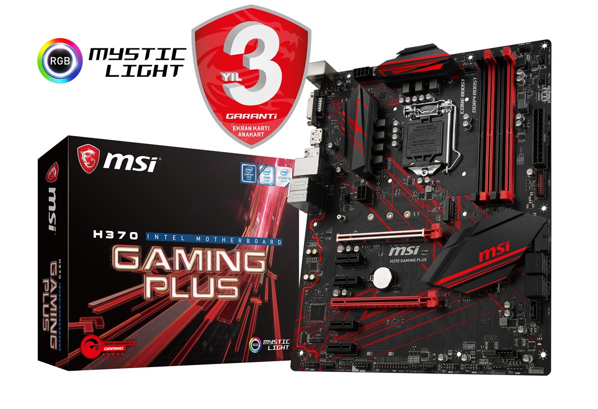 MSI H370 GAMING PLUS SOKET 1151 DDR4 2666 DVI DP M.2 USB3.1 RGB ATX