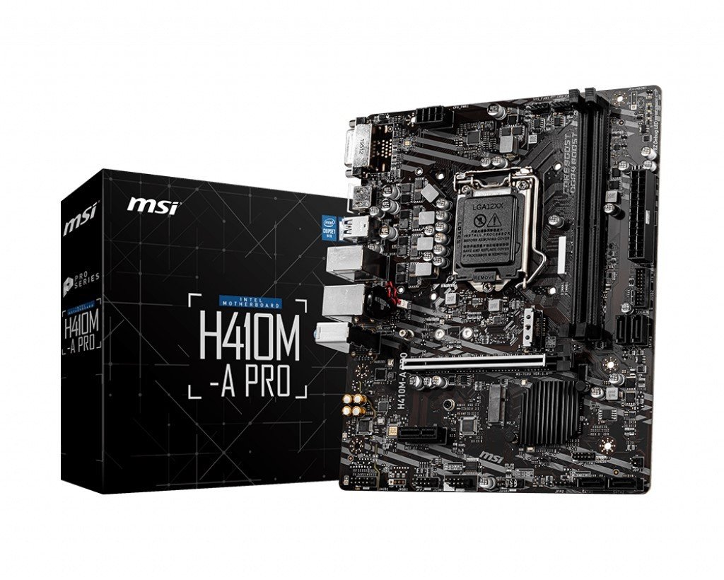 MSI H410M-A PRO SOKET 1200 DDR4 2933 DVI HDMI M.2 USB 3.2 MATX