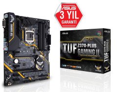 ASUS TUF Z370-PLUS GAMING II Intel Z370 R2 LGA1151 DDR4 4000 HDMI DVI Çift M2 USB3.1 AURA RGB ATX ANAKART