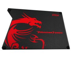 MSI GG THUNDERSTORM ALUMINUM MOUSEPAD CIFT TARAFLI ANOTLANMIS ALUMINYUM YUZEY KAYMAZ SILIKON AYAK 320X225X2MM OYUNCU FARE ALTLIGI