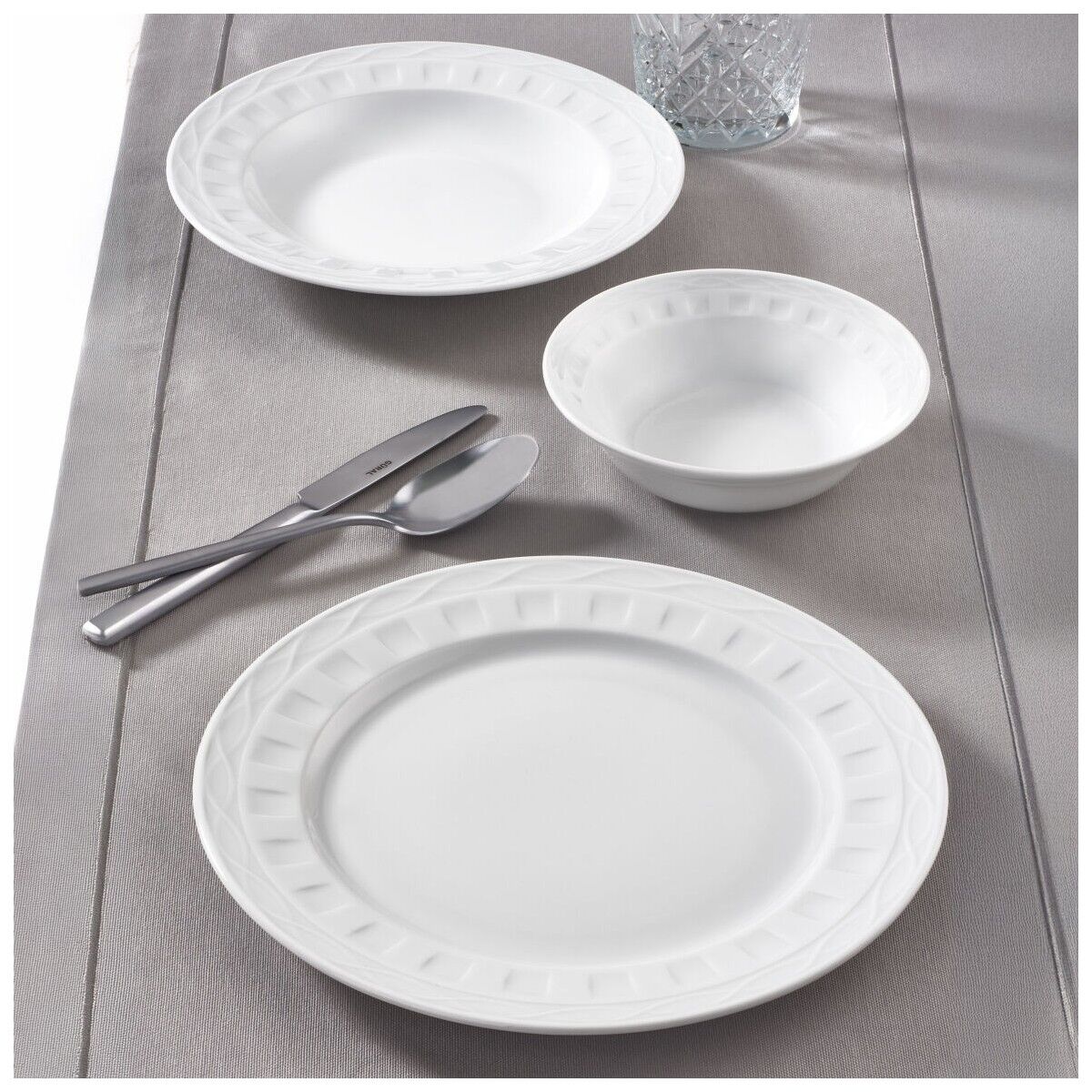 Güral Porselen Monet 18 Parça 6 Kişilik Rölyefli Yemek Takımı