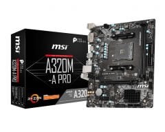 MSI A320M-A PRO AM4 DDR4 3200(OC) DVI HDMI USB3.2 mATX Anakart