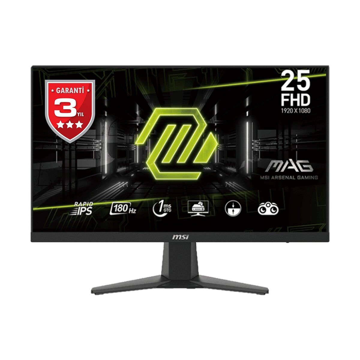 Msı 24.5'' Mag 256F 1920X1080 (Fhd) 16:9 Flat IPS 180HZ 1ms Freesync Gamıng Monıtor
