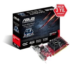 ASUS RADEON R7240-OC-4GD3-L 4GB DDR3 128bit 820Mhz OC 1xDVI 1xHDMI Low Profil EKRAN KARTI