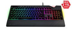ASUS ROG STRİX FLARE AURA SYNC RGB BİLEK DESTEĞİ MEKANİK OYUNCU KLAVYE - TÜRKÇE TUS DİZİLİMİ CHERRY MX BLUE