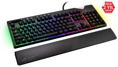 ASUS ROG STRİX FLARE AURA SYNC RGB BİLEK DESTEĞİ MEKANİK OYUNCU KLAVYE - TÜRKÇE TUS DİZİLİMİ CHERRY MX BLUE