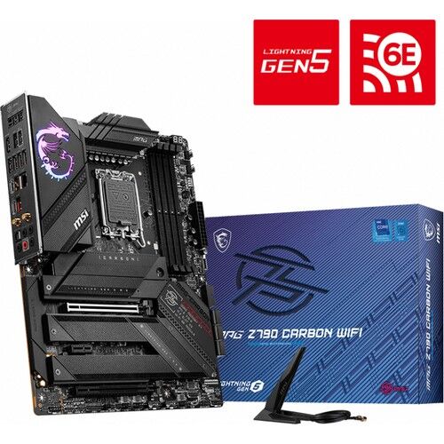 MSI Mpg Z790 Carbon Wıfı Soket 1700 Ddr5 7600MHZ(OC) PCı-E Gen5 M.2 Usb3.2 hdmı 1x2.5g Lan  Wı-Fı 6e Atx