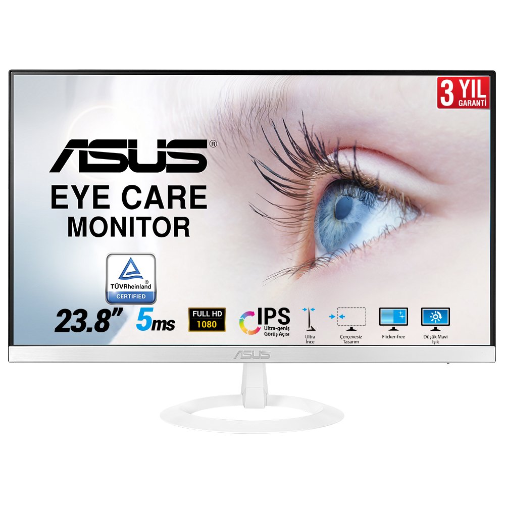ASUS 23,8'' VZ249HE-W 5Ms Full HD 75 Hz HDMI IPS BEYAZ MONİTÖR