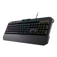 ASUS TUF GAMING K5 AURA SYNC RGB MECH BRANE OYUNCU KLAVYE TÜRKÇE TUŞ DİZİLİMİ BİLEK DESTEĞİ SUYA VE TOZA  DAYANIKLI